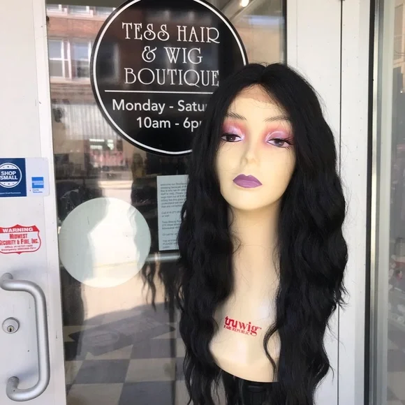Wig Long Black Deep Wave Wig Long